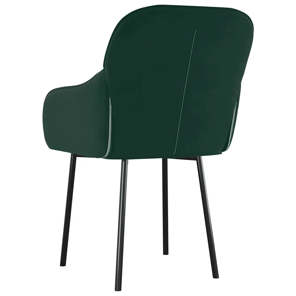 Sedie da Pranzo 2 pz | Sedie da cucina Verde Scuro in Velluto
