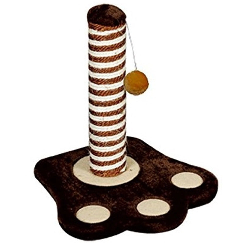 Trade Shop - Tiragraffi Gatto Ad Albero Tira Graffi Gioco Per Gatti Tappeto Base A Forma Orma -