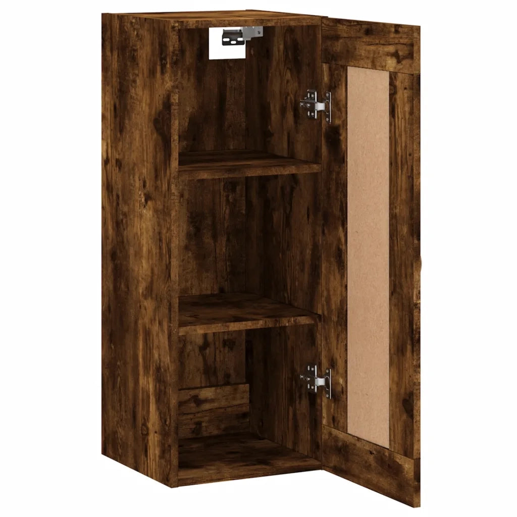 Mobile a Parete Rovere Fumo 34,5x34x90 cm in Legno Multistrato 830481