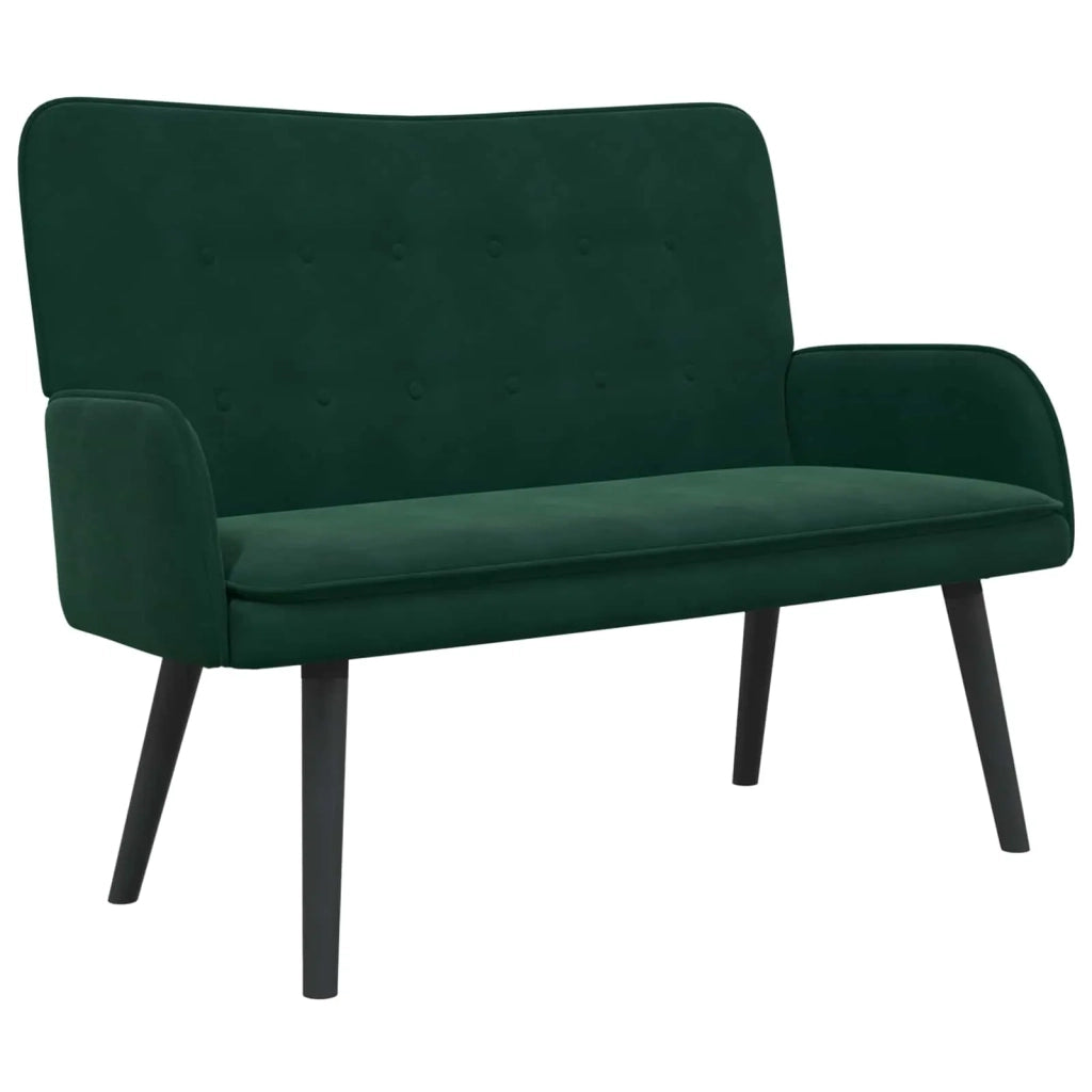 Sofa a Due Posti Verde Scuro 115 x 61 x 87 cm Velluto 42028915