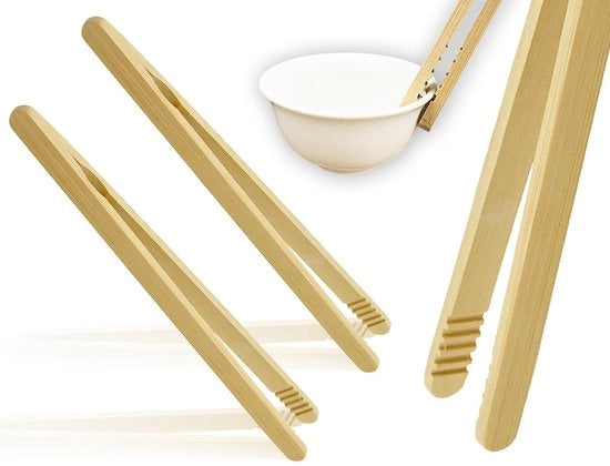 Set di tostapine in legno di bambù da 2 pezzi - Herbruikbaar - Classico - Naturale - Tostapine in legno da 18 cm