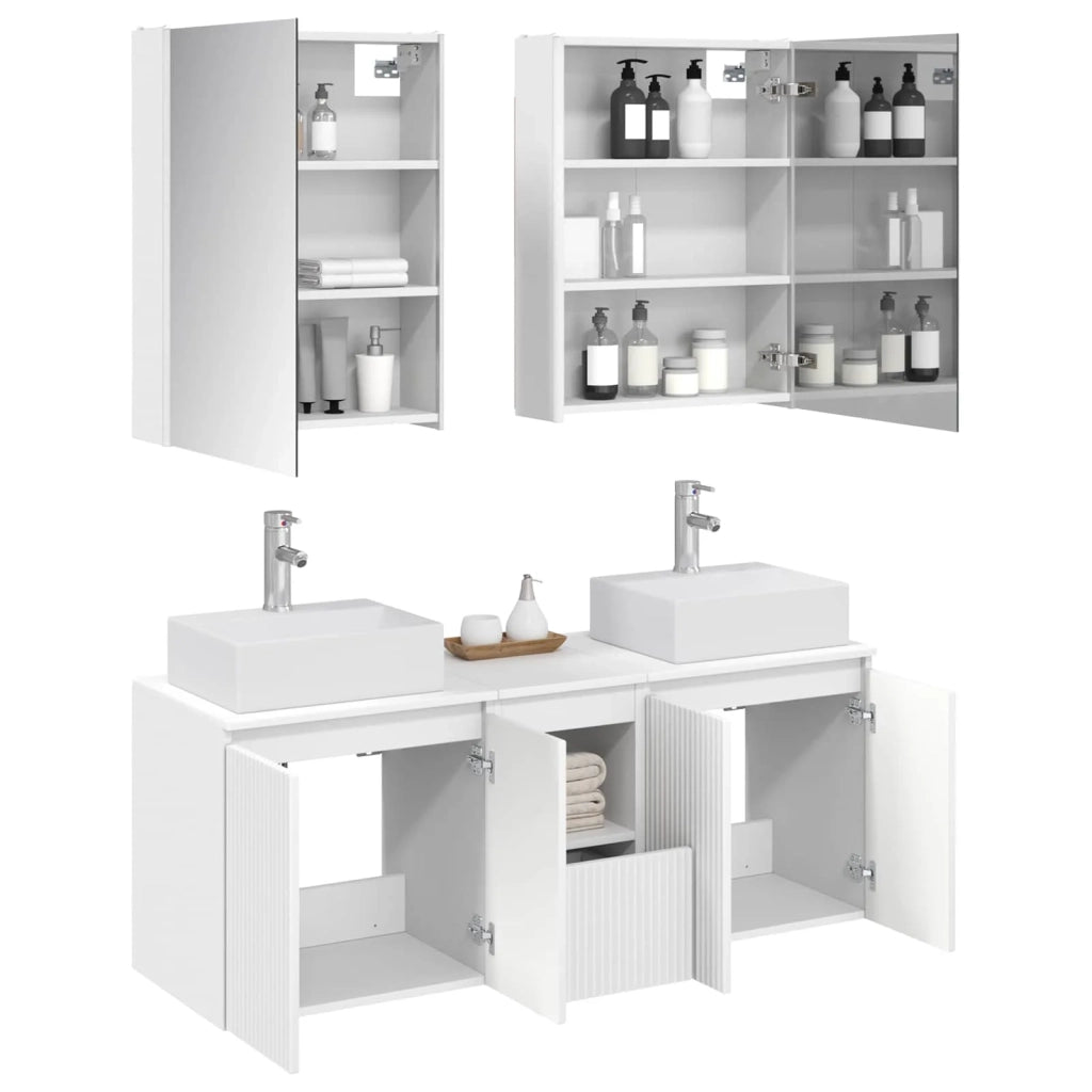 Set di Armadi da Bagno 5 pcs Bianco Legno ingegnerizzato 3406407