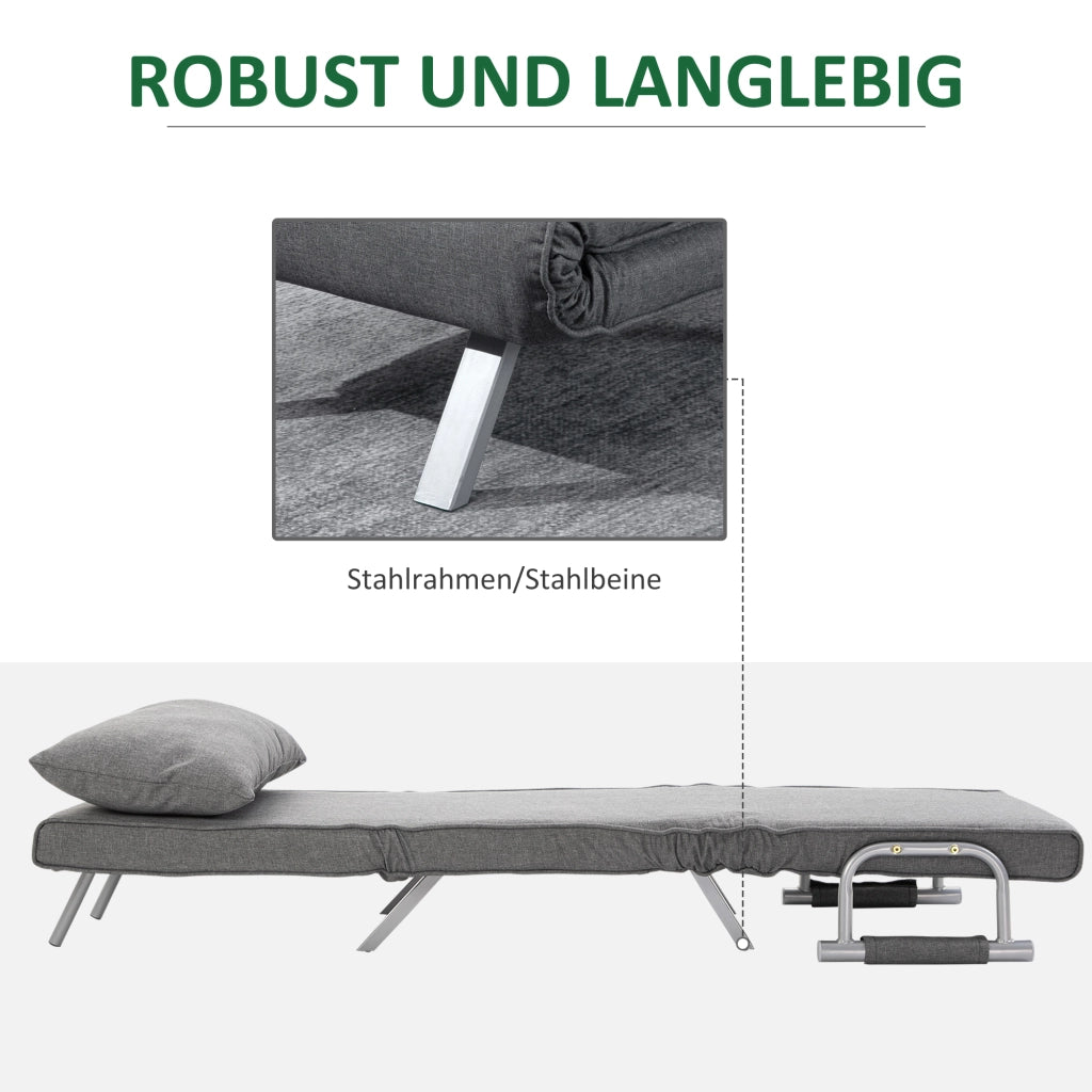 Sedia Relax Poltrona Letto ¨C Zephmum ¨C Grigio 65x69x80 cm
