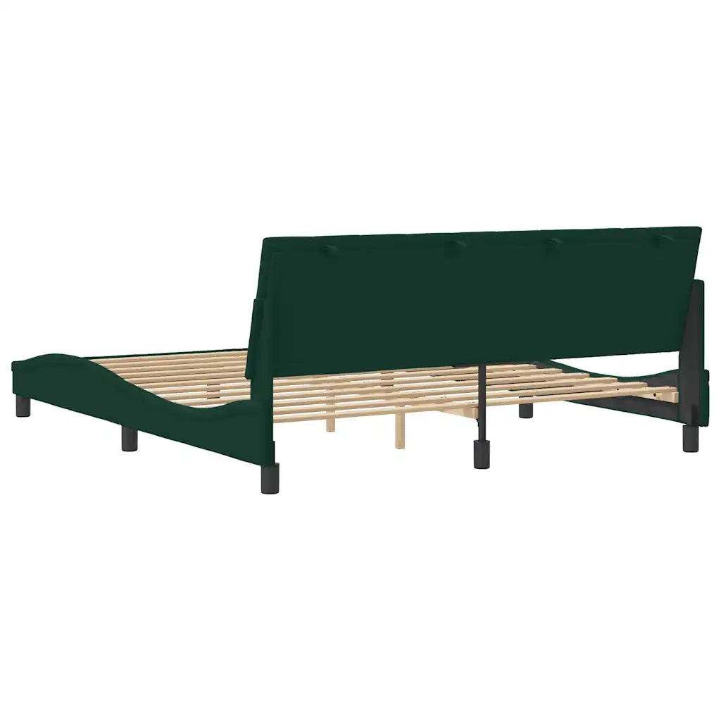 Giroletto senza Materasso Hanko Verde Scuro 180x200 cm in Velluto 3207864