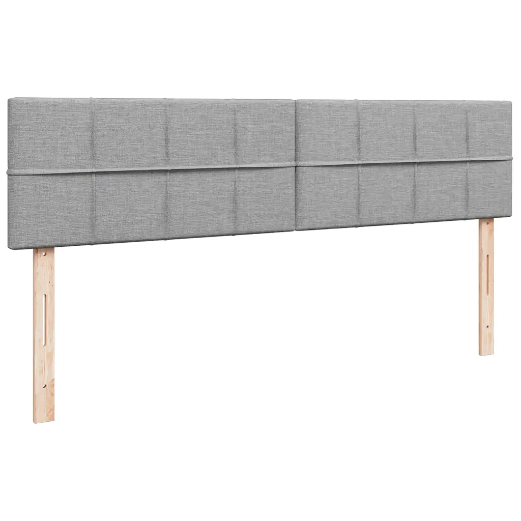 Pouf Letto con Materasso Grigio Chiaro 160x200 cm in Tessuto
