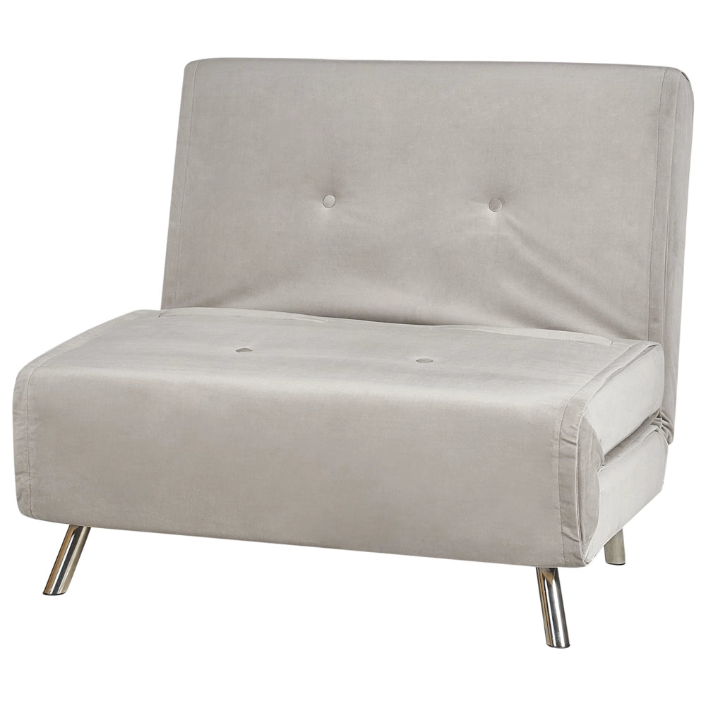 Divano letto di colore grigio chiaro velluto imbottito poltrona letto singolo pieghevole soggiorno