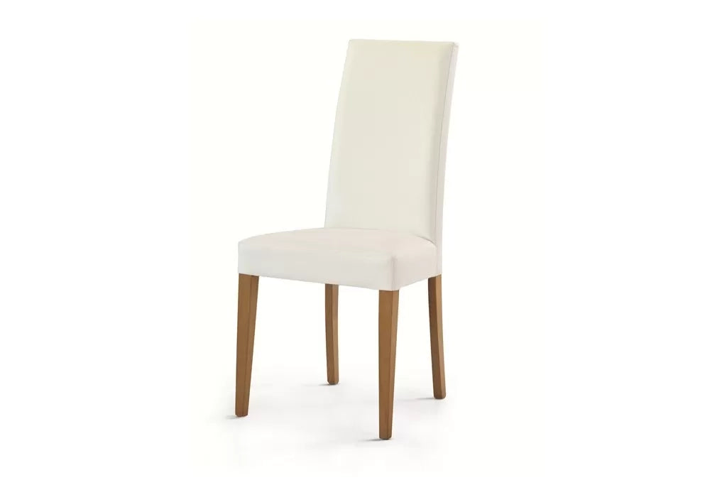 Set 2 sedie moderne legno ecopelle imbottita bianco (615) - Mobili 2G