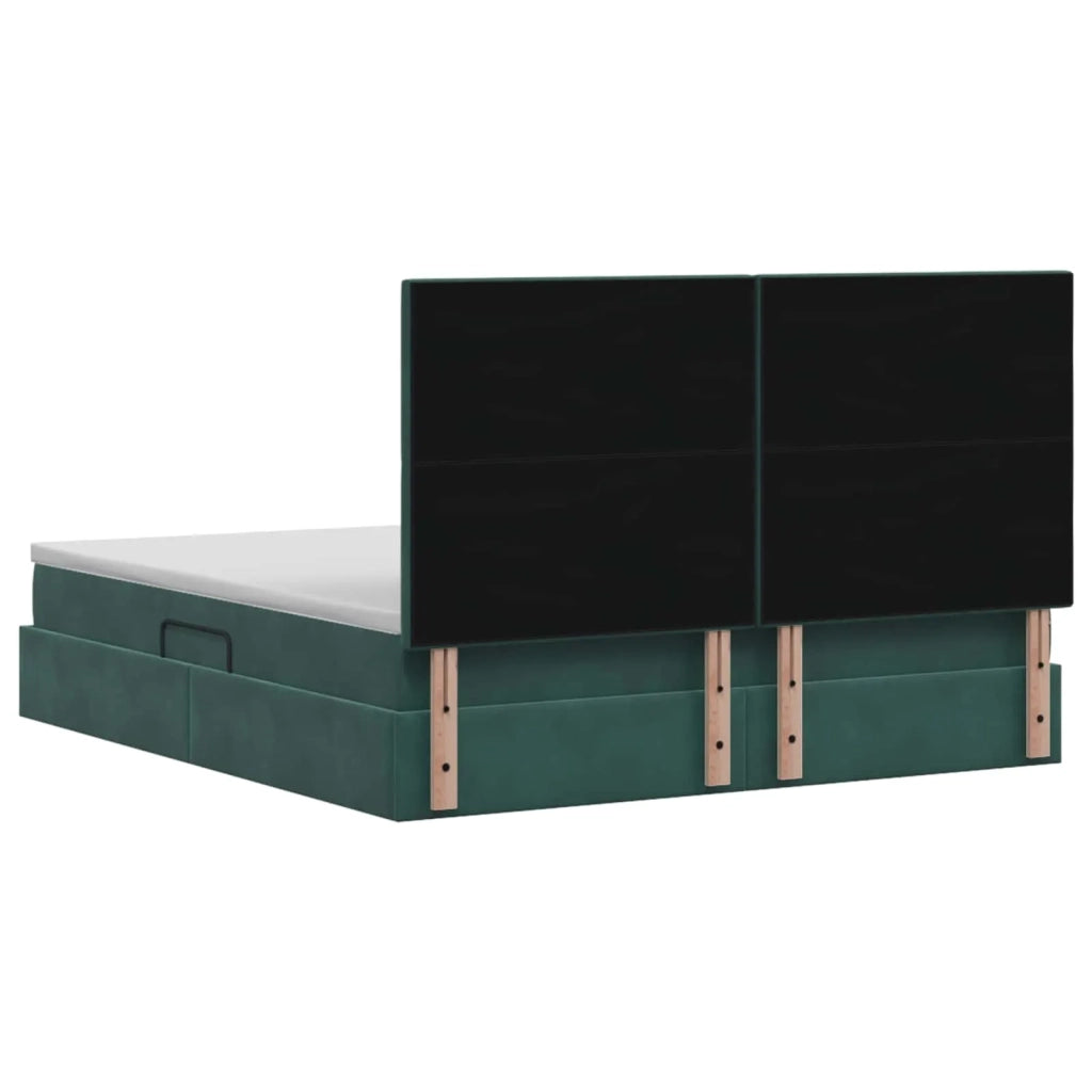 Letto con contenitore e materasso Verde Scuro 180 x 200 cm 3459768