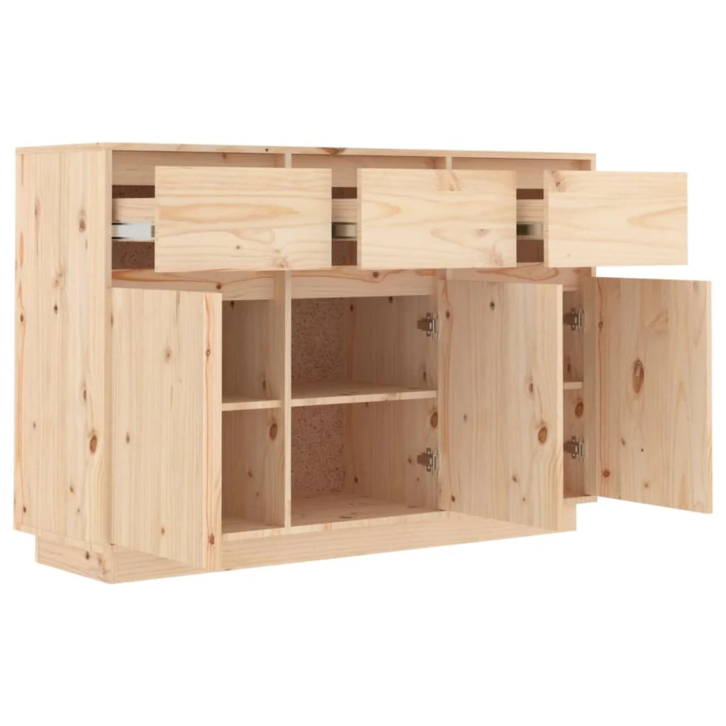 Buffet credenza cassettiera armadio mobile contenitore organizer per cucina soggiorno salotto 110 x 34 x 75 cm legno massello di pino marrone 02_0029515