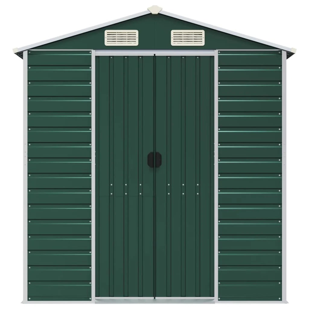 Casetta da giardino cabina ripostiglio casetta da esterno robusta casetta per attrezzi 191 x 215 x 198 cm acciaio zincato verde 02_0022348