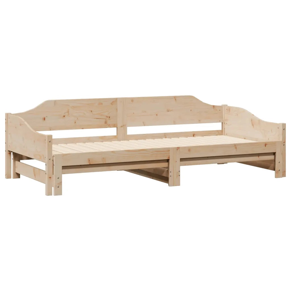 Divano Letto con Letto Estraibile 80x200cm Legno Massello Pino 850902