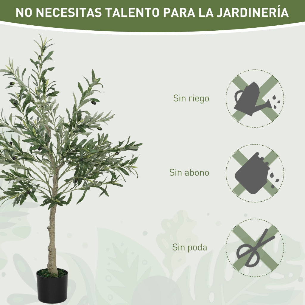 Albero di Olivo Artificiale 120 cm con Vaso ¨C zephmum ¨C Verde