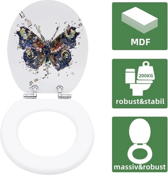 meccanismo di chiusura per wc - coperchio wc con chiusura rapida per una facile pulizia, coperchio wc in duroplasto