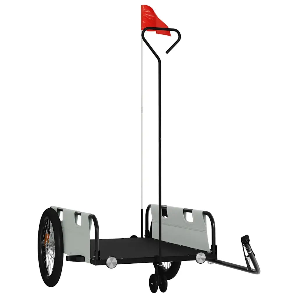 Rimorchio da Bici Grigio e Nero in Tessuto Oxford e Ferro CFW6379217