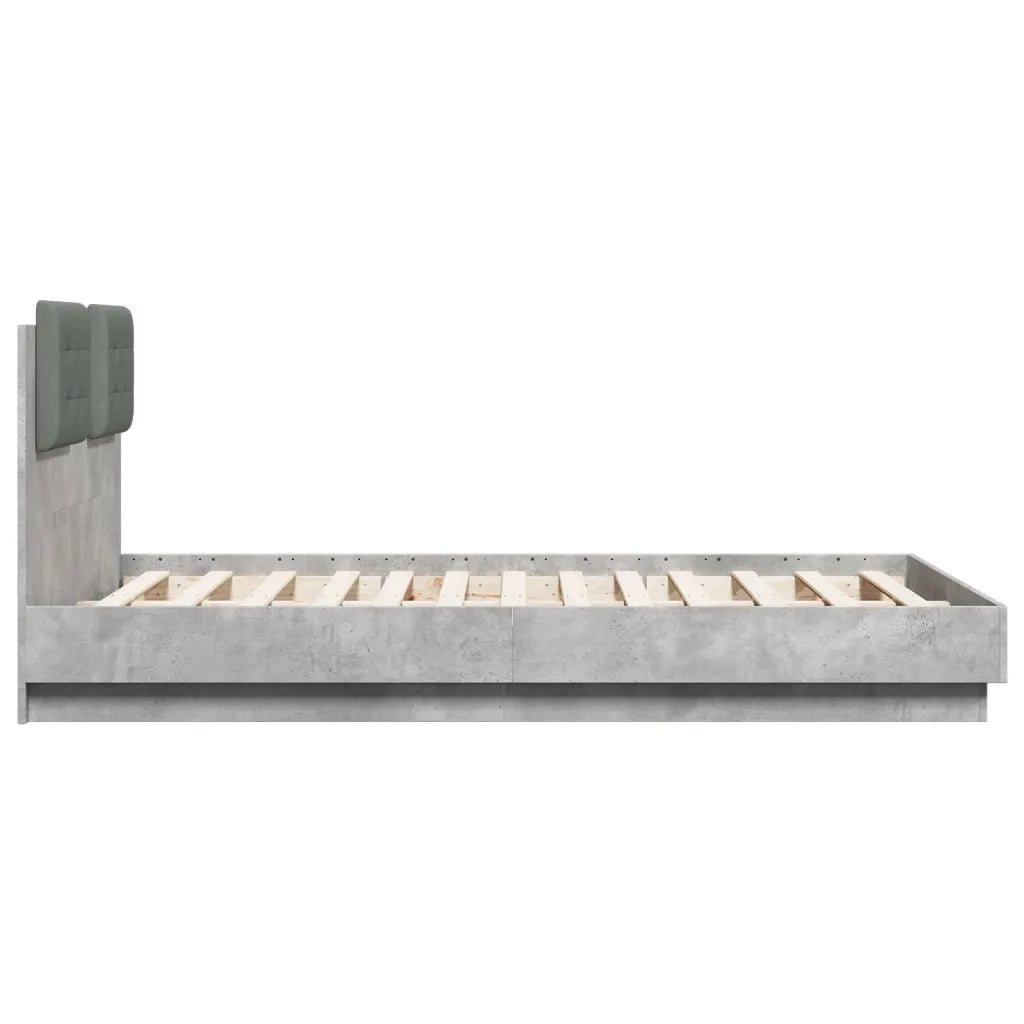 Giroletto Testiera Grigio Cemento 135x190 cm Legno Multistrato 3209957