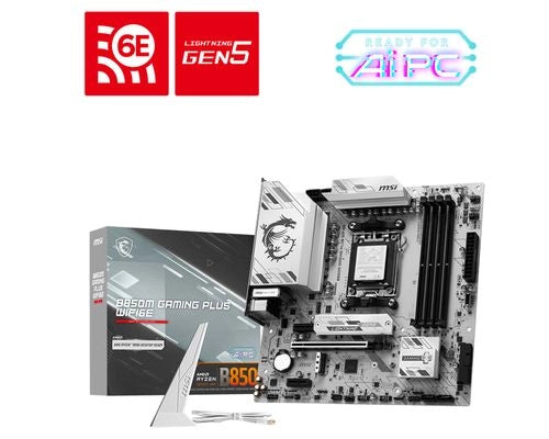 Msi mb b850m gaming plus wifi6e,b850,am5,4ddr5,1pci-ex16,2m.2,4sata3,5usb3.2 gen2,6usb3.2, - 911-7E81-002