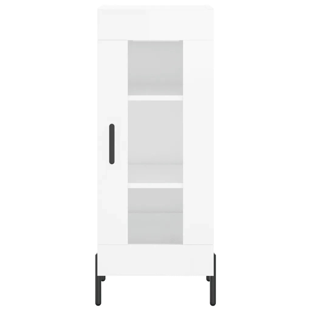Credenza Bianco Lucido 34,5x34x90 cm in Legno Multistrato 828806