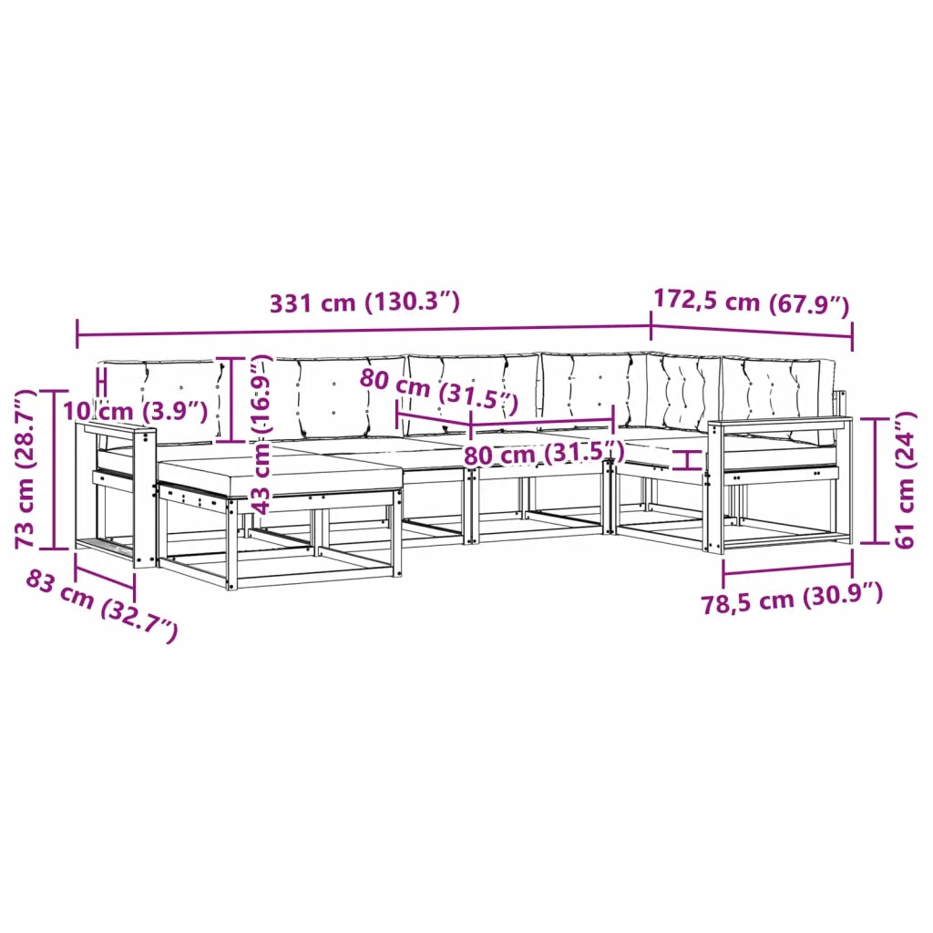 Set di divani da esterno 5 pcs Bianco e Grigio Chiaro