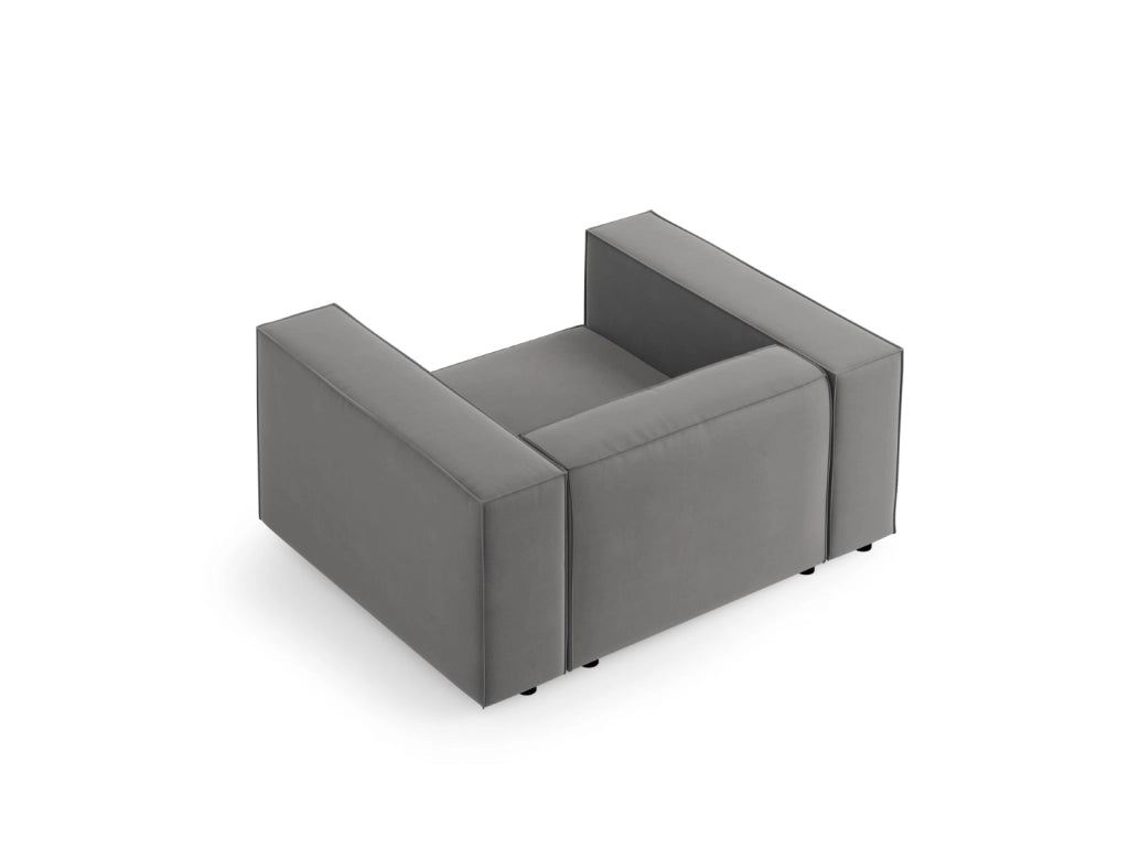 Cosmopolitan Design - Poltrona "Arendal" in velluto cemento 