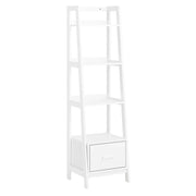 Scaffale a scala,Libreria,Mensole da angolo,Mensola porta CD,con Cassetto 44x40x159 cm Bianco FRG116-K-W