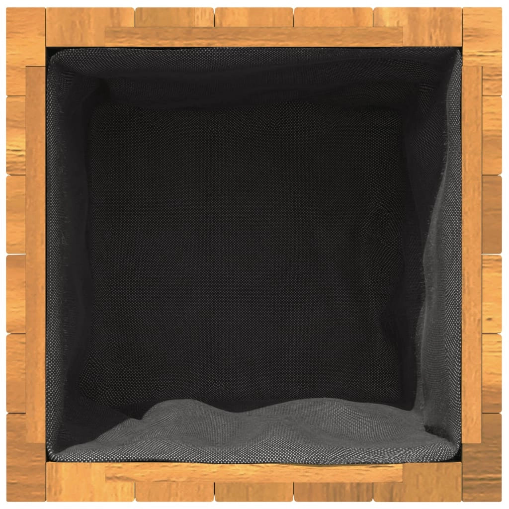 Vassoio per fioriera aiuola rialzata piante fiori terrazza giardino 35 x 35 x 35 cm legno massello di acacia marrone 02_0037509