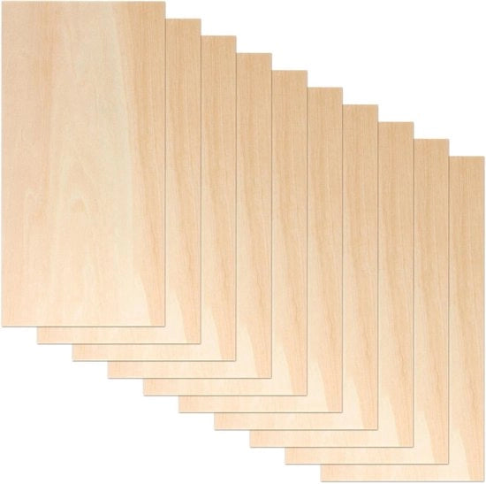 10 pannelli di balsa 20 x 10 cm - pannelli leggeri e resistenti per pittura a tempera - taglio laser - modellismo - hobby.