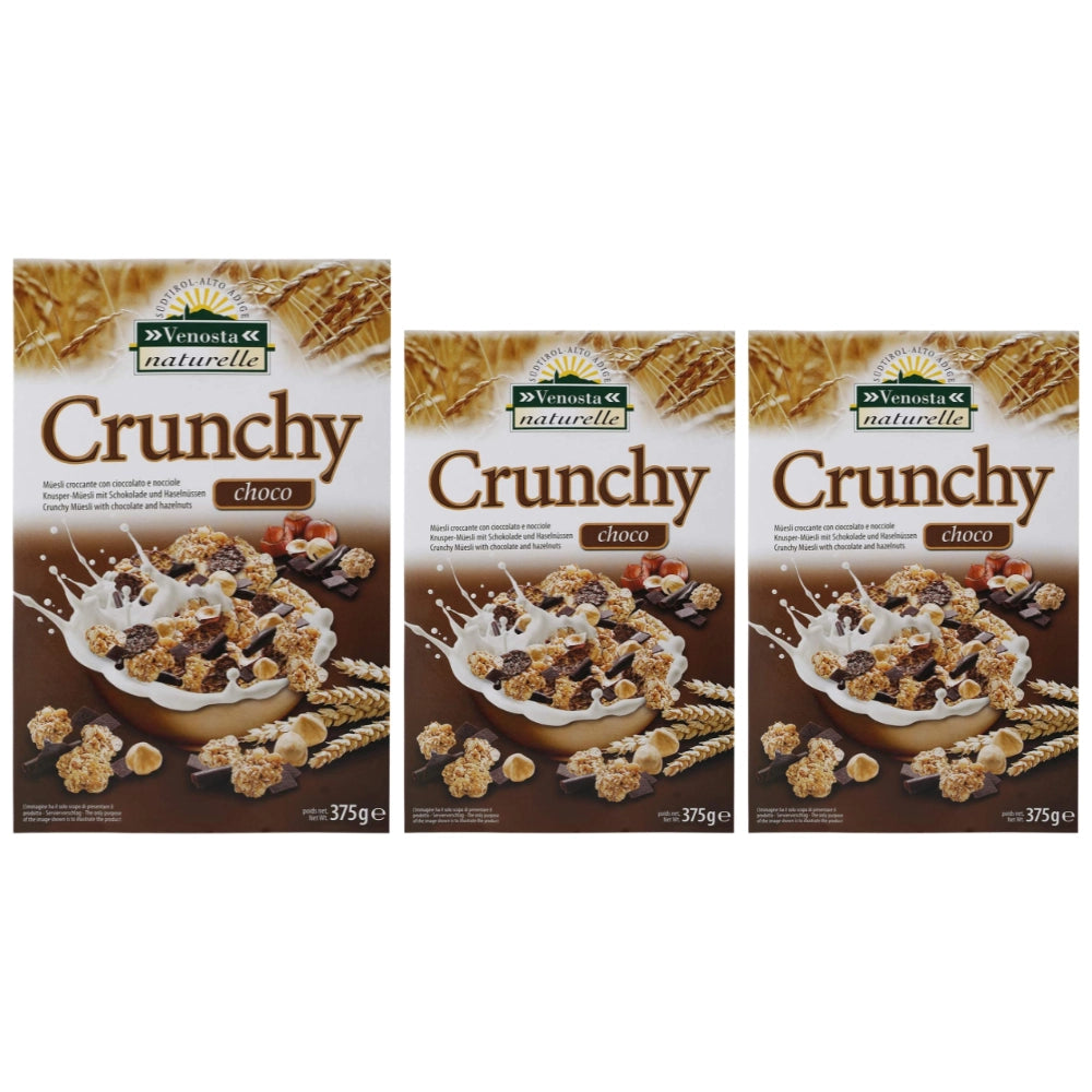 Venosta naturelle crunchy choco con cioccolato e nocciole 3 pezzi da 375 grammi