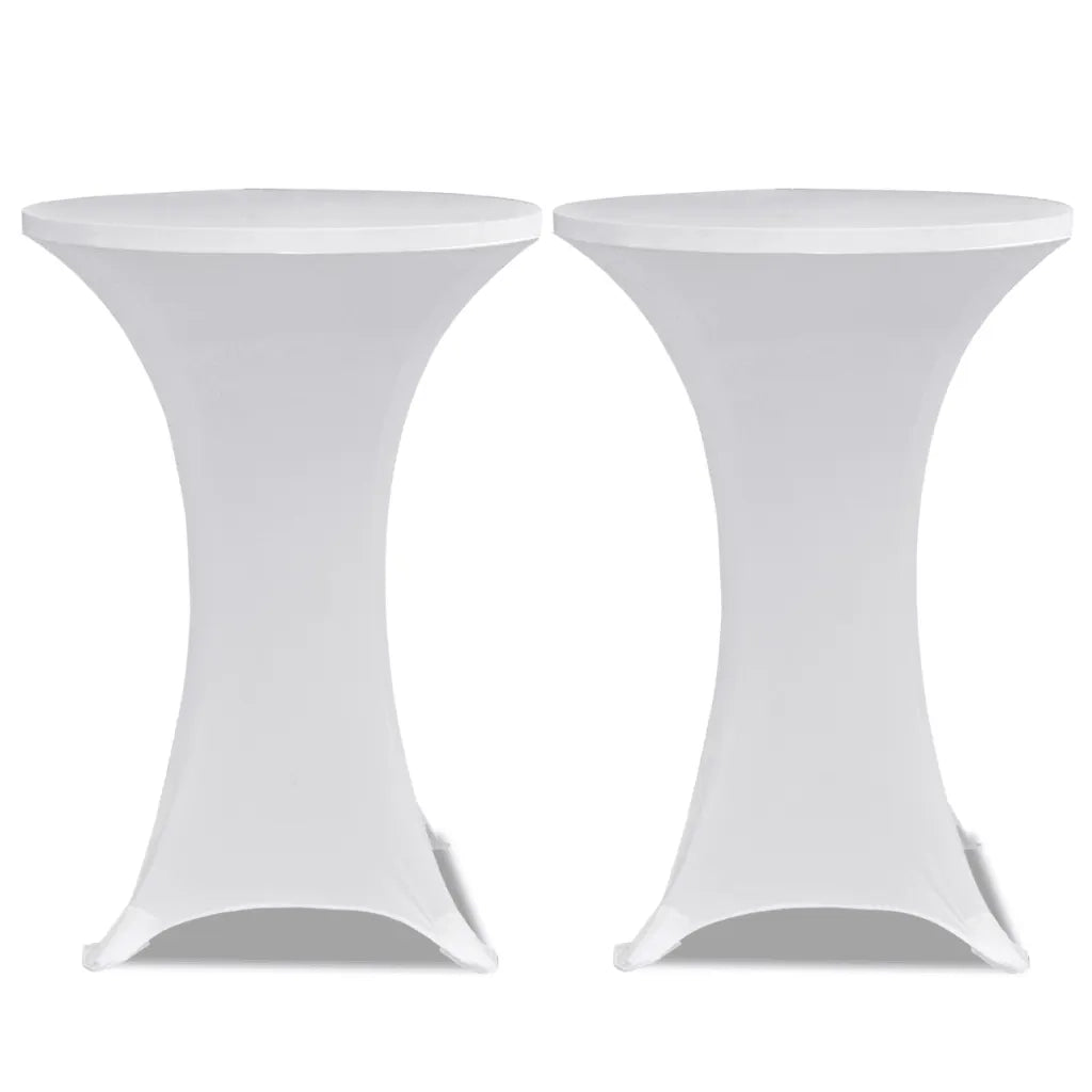 Copritavolo ?80 cm Bianco Tessuto elasticizzato 2 pezzi CFW5664421