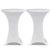 Copritavolo ?80 cm Bianco Tessuto elasticizzato 2 pezzi CFW5664421
