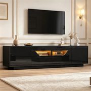 Mobile TV 180x40x45 cm con LED controllabile da app; truciolare nero