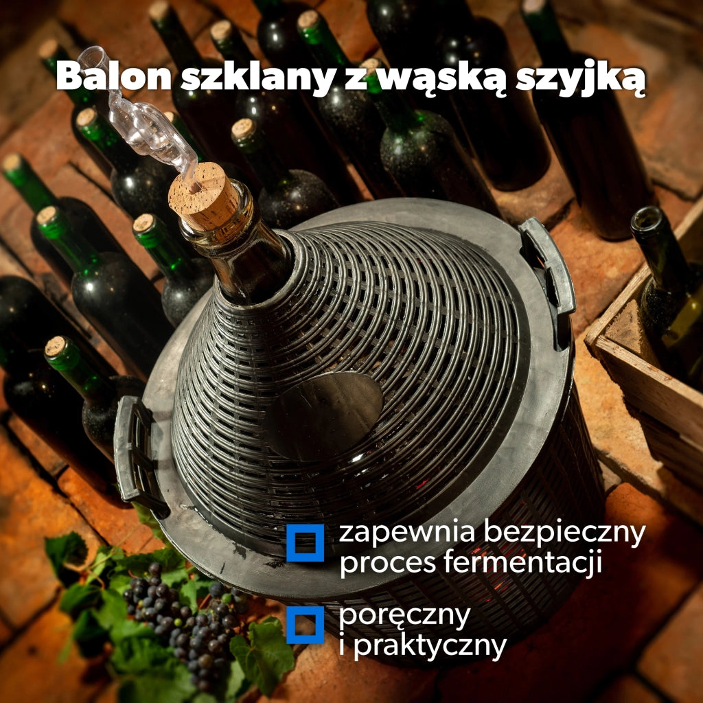 KADAX Lady's Balloon Bottiglia da 10 litri per vino e liquore in un cestino Gallone da vino con tappo