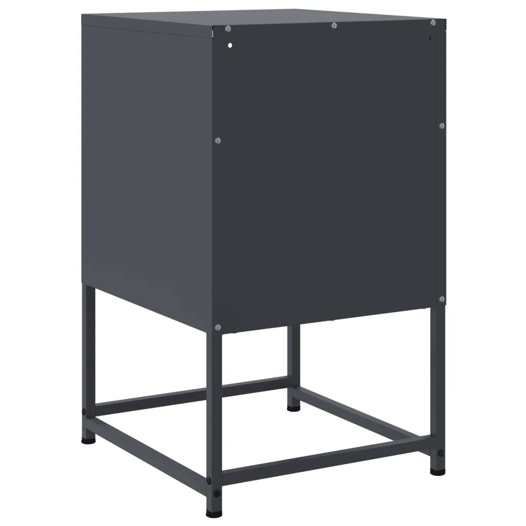 Set di 2 Comodini | Armadio da Notte | Mobiletto da notte Antracite 36x39x60,5 cm in Acciaio