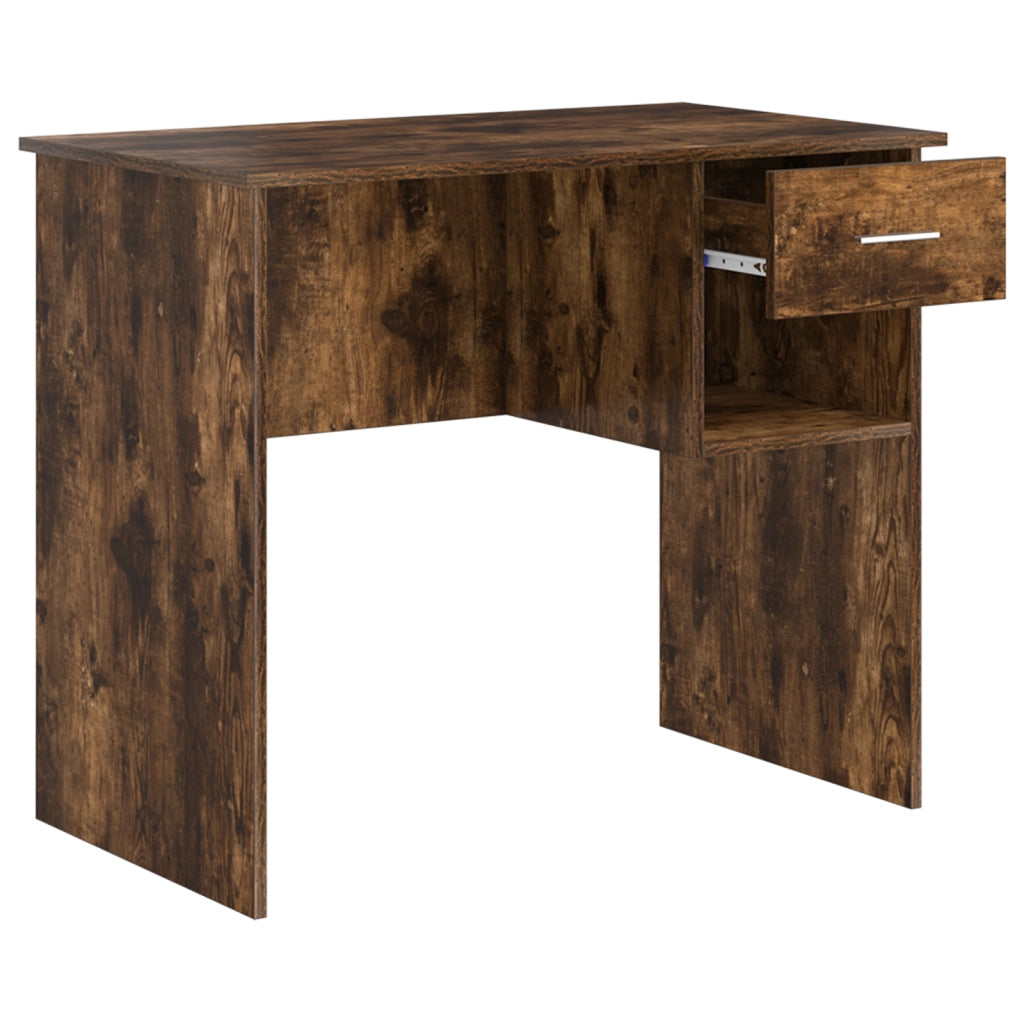 Scrivania con contenitore Rovere affumicato 90x49,5x75 cm Legno ingegnerizzato