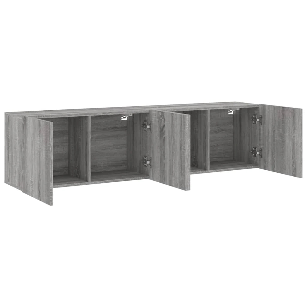 Mobile TV multimediale da parete mensola TV mobile TV sala da pranzo soggiorno camera da letto 2 pezzi Sonoma 80 x 30 x 41 cm grigio 02_0029017