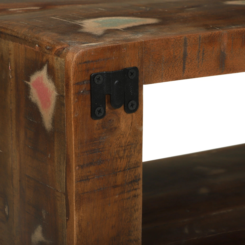 Mobile TV multicolore 80x30x25 cm in legno massello recuperato