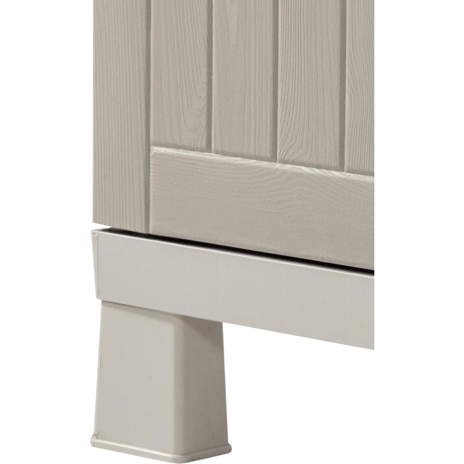 Armadio Wood Midi tuttopiani con 4 Ripiani, in plastica da Interni ed esterni, colore Grigio Tortora/Grigio Chiaro, dime