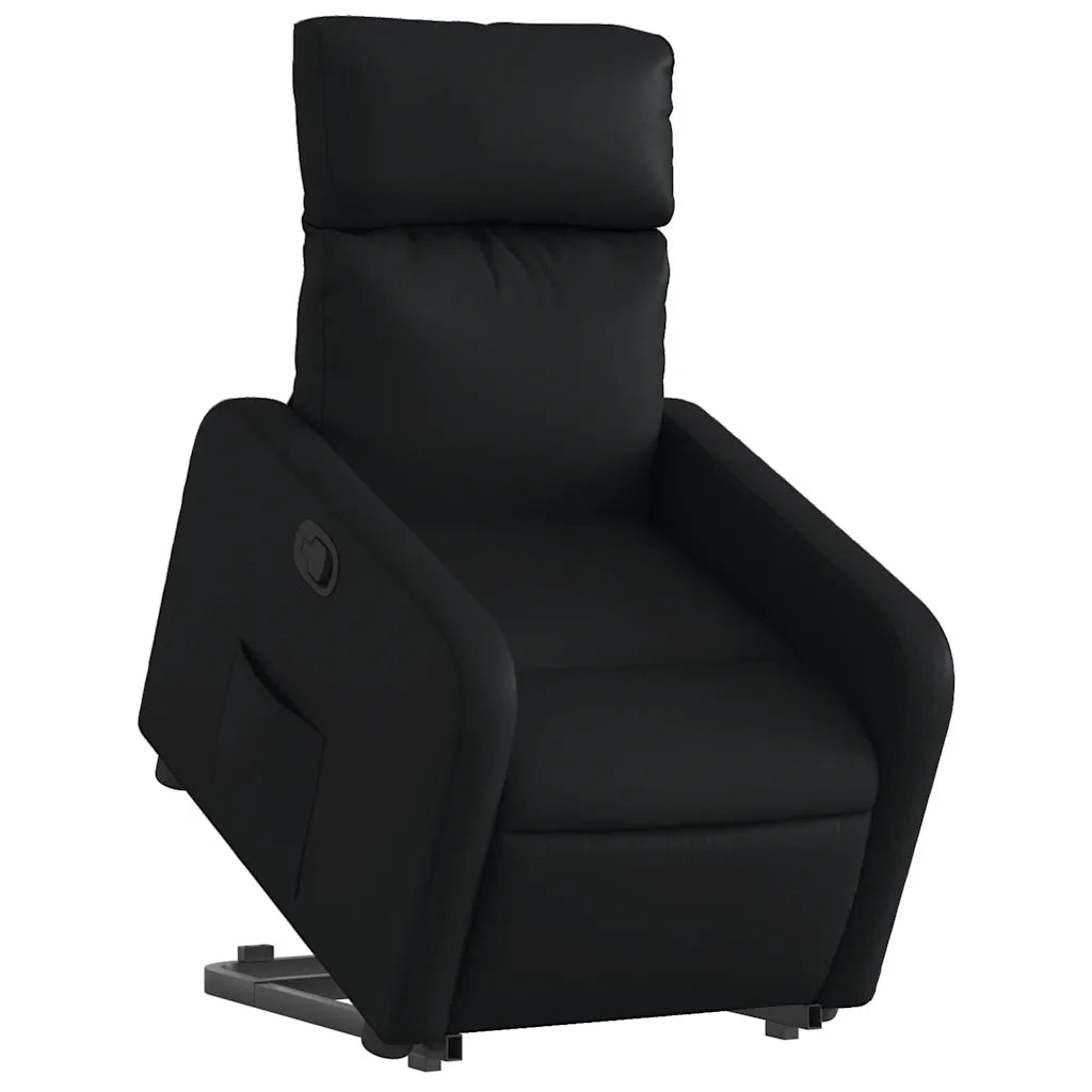Divano Sedia-Poltrona Alzapersona Reclinabile Nera in Similpelle 236627