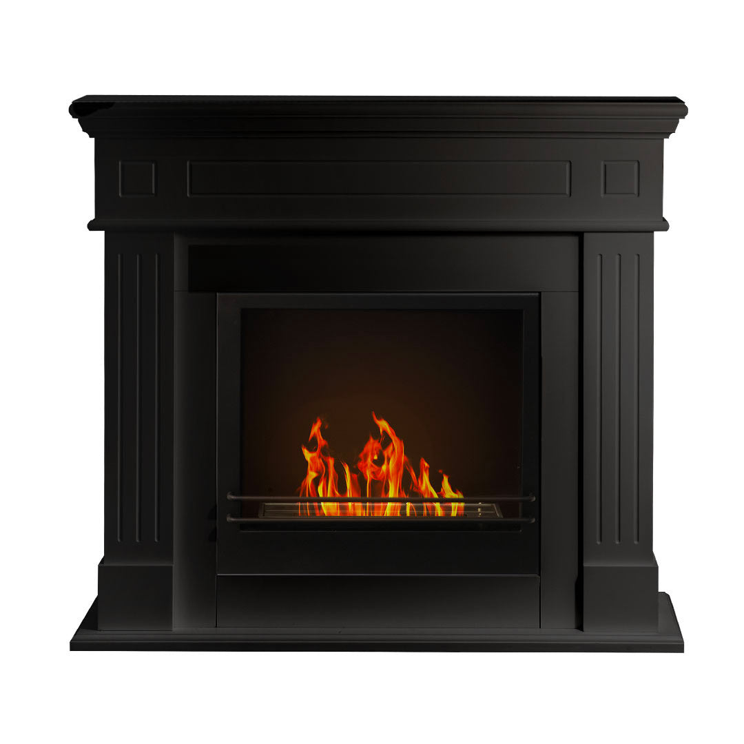 Camino a Bioetanolo da Pavimento 110x36x100 cm Cambridge in Legno Nero