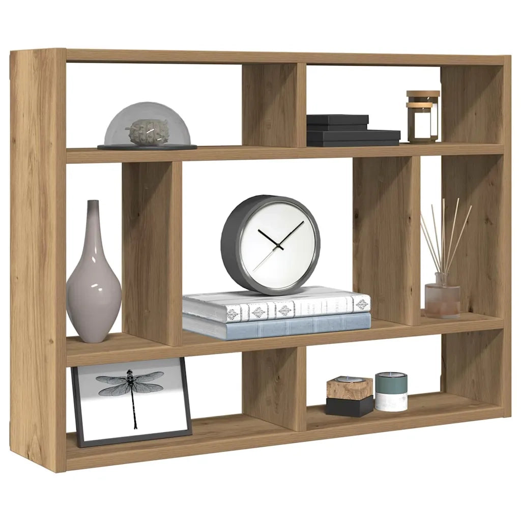 Scaffale a Parete Rovere Artigianale 75x16x55 cm in Truciolato 862046