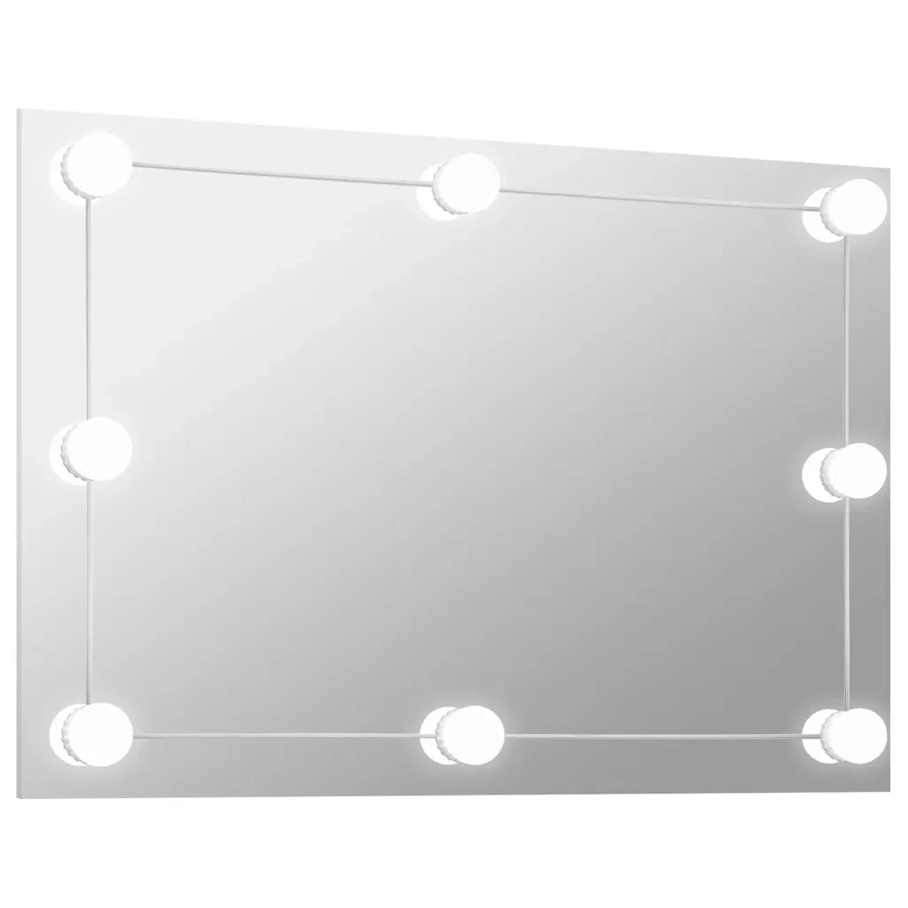 Specchio Parete Rettangolare Senza Cornice con Luci LED Vetro 3078645