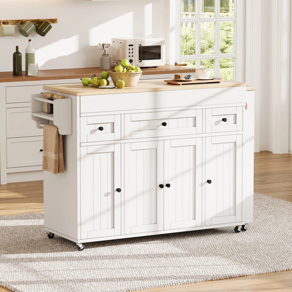 Mobile contenitore da cucina con 3 cassetti; ripiani regolabili e piano estraibile
