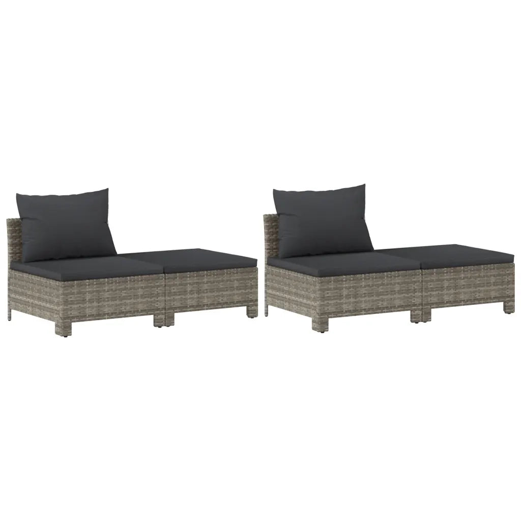 Set Divani da Giardino 8 pz con Cuscini in Polyrattan Grigio 3187297