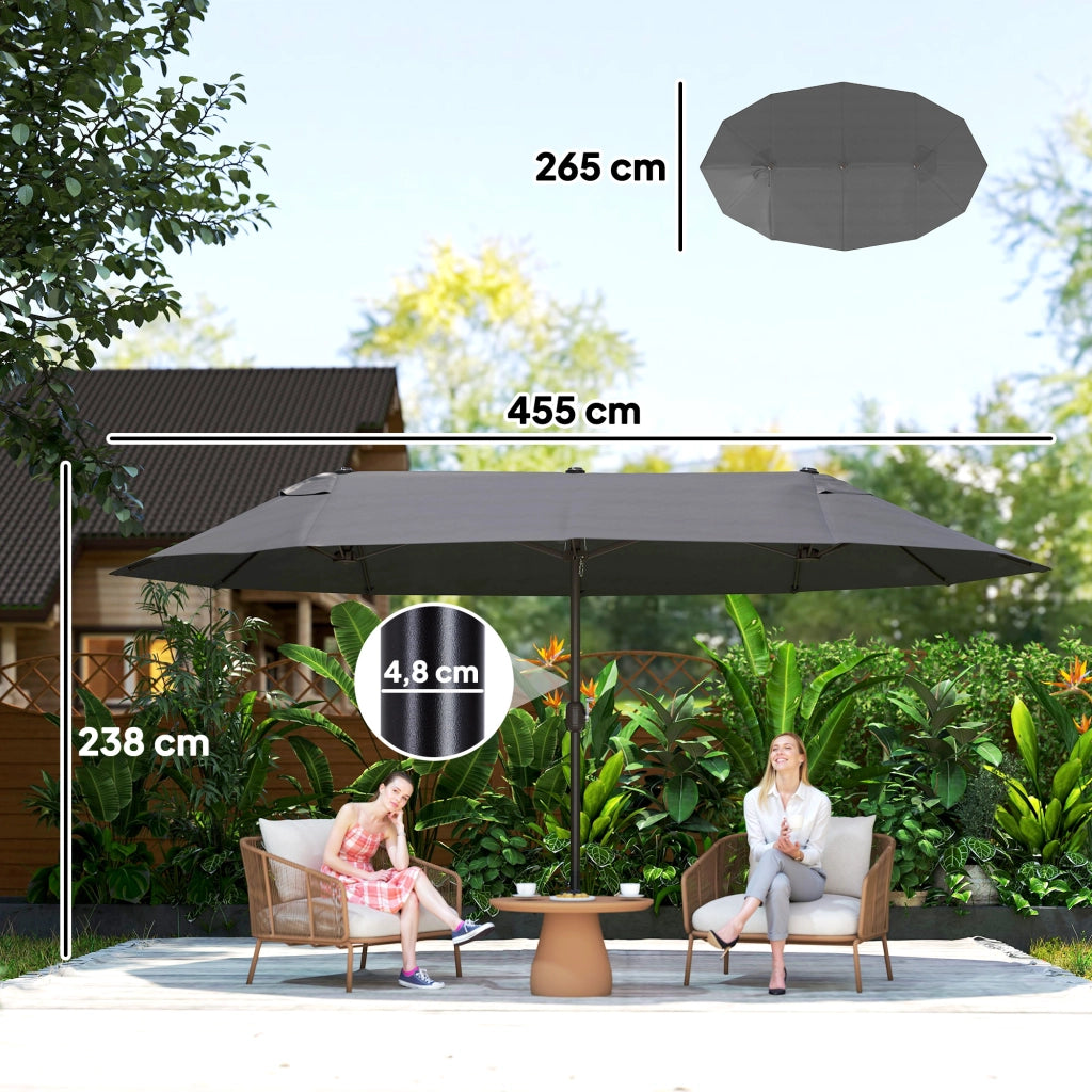 Ombrellone da giardino doppio ¨C zephmum ¨C grigio 460x270x240 cm
