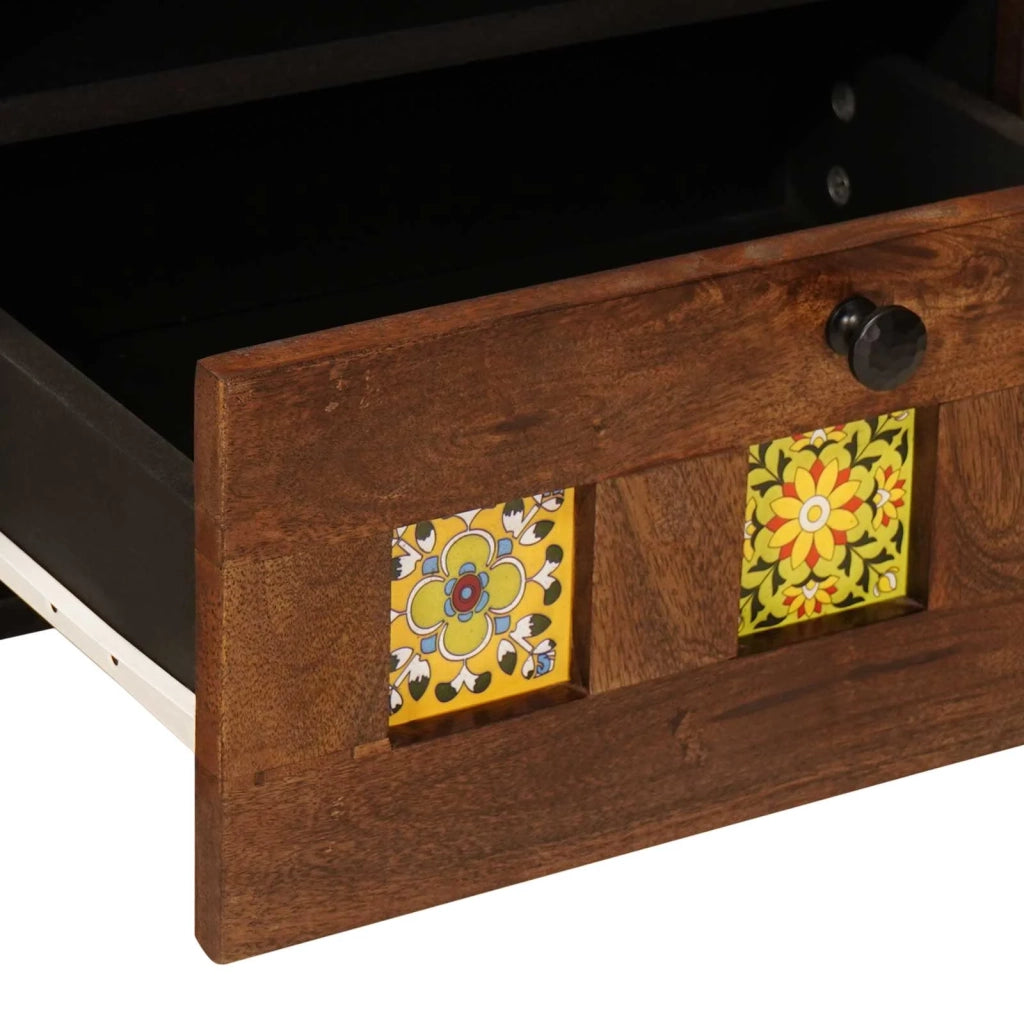 Mobile TV-Credenza per TV Noce 105 x 33 x 46 cm Legno di mango massello