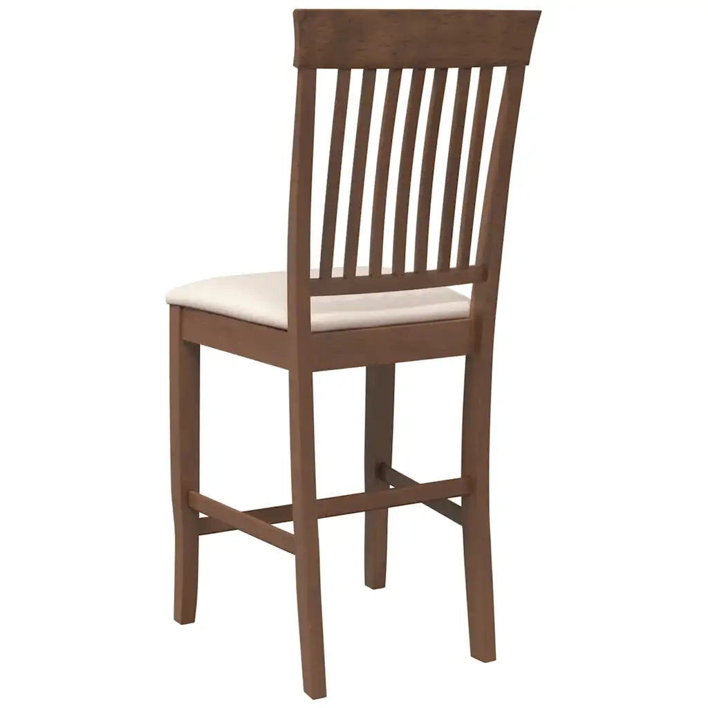 Sgabelli da Bar con Cuscini 2pz Marrone Legno Massello di Hevea 4102568