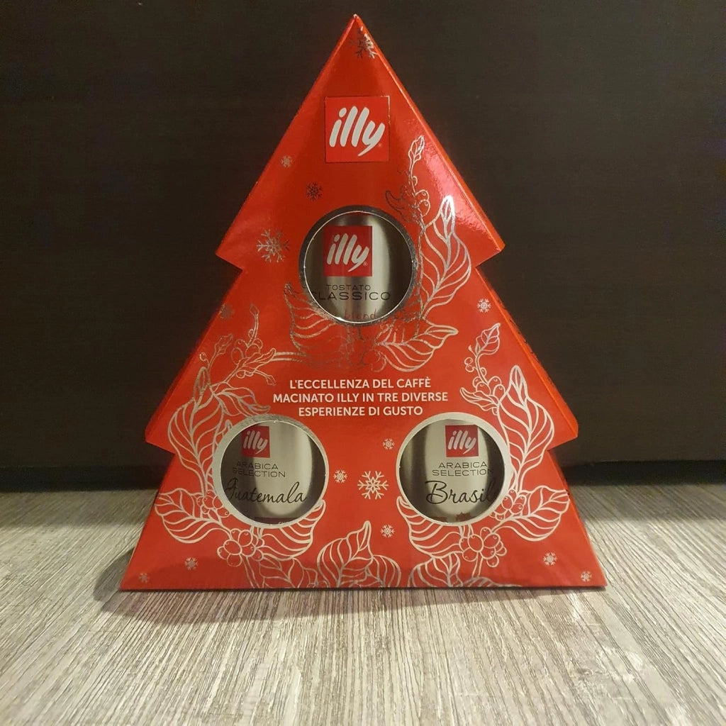 Illy 24675 albero di natale tostato classico, arabica selection guatemala, arabica selection brasile 3 x 125g