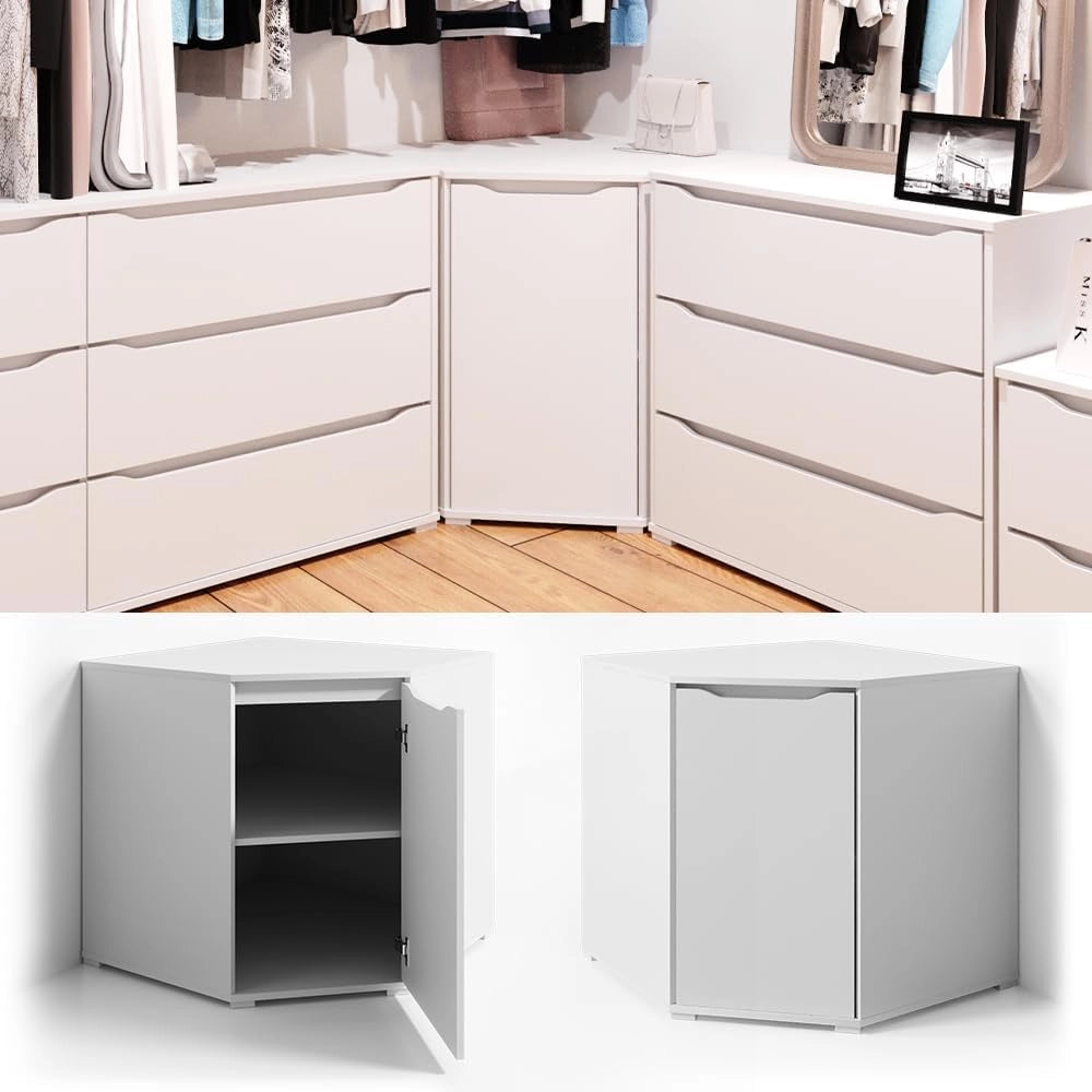 Credenza Ruben, Bianco, 78 x 76.6 cm, adatto per la conservazione di abbigliamento e tessuti
