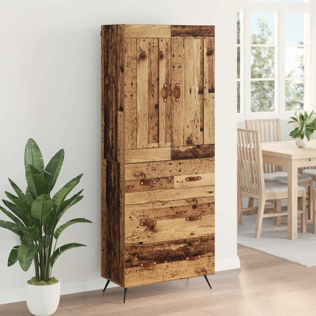 Credenza | Madia | Buffet da pranzo | Armadio da pranzo Legno vecchio 69,5 x 34 x 180 cm Legno multistrato