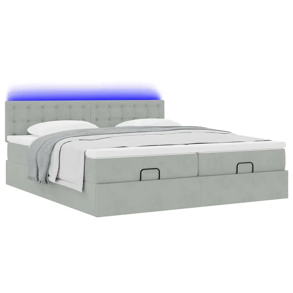 Struttura Letto Pouf con Materassi 160x200 cm in Velluto 3312953