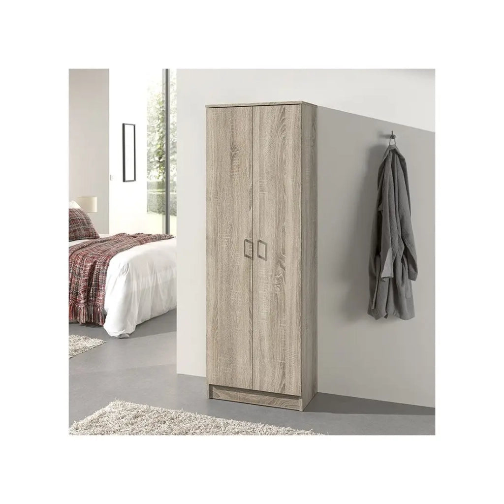 Armadio REY – 2 porte – 80×180 cm – Rovere chiaro – Stile scandinavo